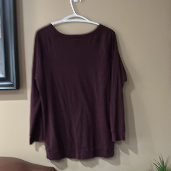 TNA Deep Burgundy Long Sleeve Top - Picture 2 of 5